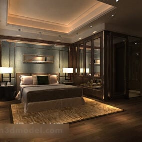 Interior de dormitorio de estilo chino V1 modelo 3d