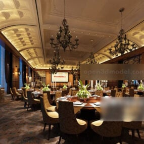 经典餐厅设计室内3d模型