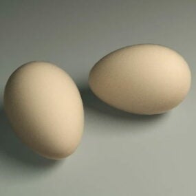 Model 3d Telur Ayam Coklat