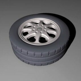 Modelo 3d de neumático de coche común