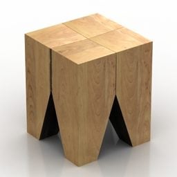 Wooden Log Chair Seat 3d model
