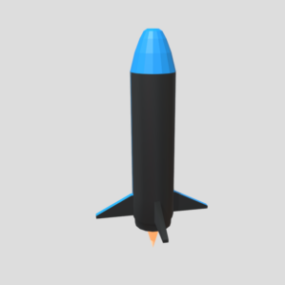 Model 3d Reka Bentuk Roket Kartun