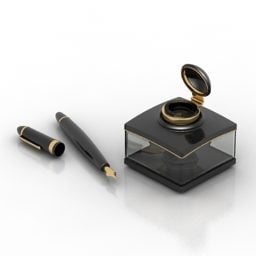Inkwell With Pen مدل سه بعدی