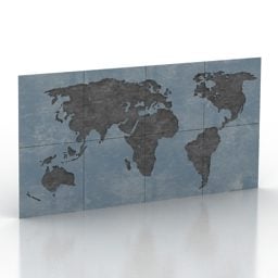 3д модель карты мира