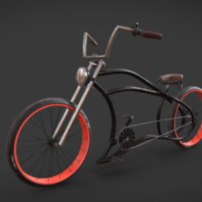 간단한 자전거 화이트 색상 3d 모델