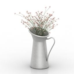 Tea Vase Flowers 3d model