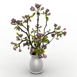 Vase Fleurs Décor modèle 3D