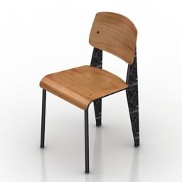 Sedia in legno Jean Prouve Design modello 3d