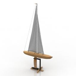 ספינת מפרש קלאסית מעץ דגם תלת מימד