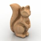 Estatueta de esquilo de madeira