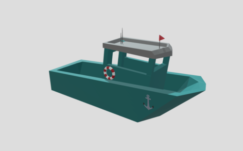 Lowpoly Iron Boat