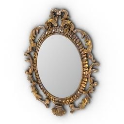 Luxury Frame Oval Mirror 3d model