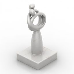 Mother And Son Figurine 3d model
