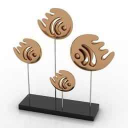 Figurine Art Fishes 3d model