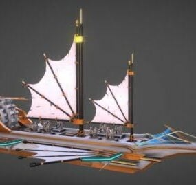 Vintage Steampunk Ship 3D-malli