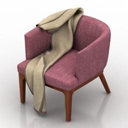 Fabric Armchair Plaid 3d model