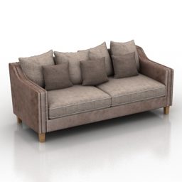 Brown Sofa Lion Design 3d model
