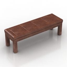Bench Leather Seat 3d model