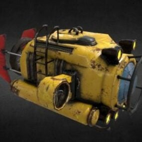 Geel onderzeeër Concept 3D-model