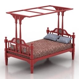 Indian Bed Design 3d model
