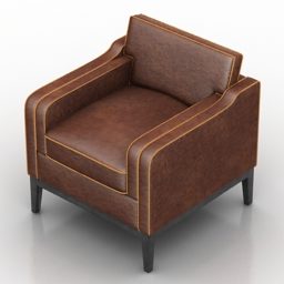 Leather Single Armchair Irvine 3d model