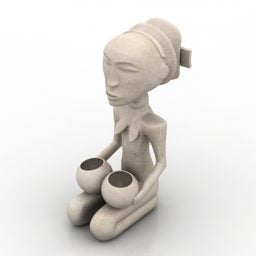 Old Human Figurine 3d model