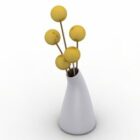 Vase keramisk gul blomst