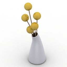 Vase Ceramic Yellow Flower 3d model