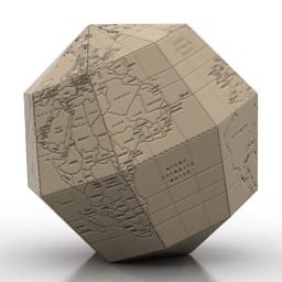 Model 3D w kształcie wielokąta z papieru globusowego