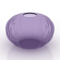 Modello 3d di vaso di vetro viola