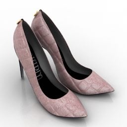 Black Flat Dress Shoes 3D-malli