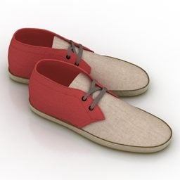 Chaussures Couleur Rouge Beige modèle 3D