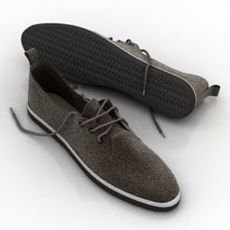 3д модель обуви спортивного стиля коричневого цвета