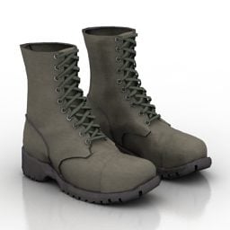 Zwarte lederen schoenen V1 3D-model