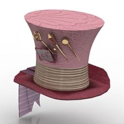 Chapeau Magique Couleur Rose modèle 3D