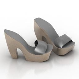 Grey High Heels Shoes V1 3d model