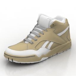 Beige Sneakers Sport Shoes 3d model