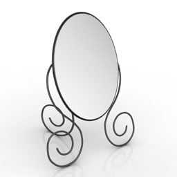 Oval Mirror On Wall Cabinet 3d model