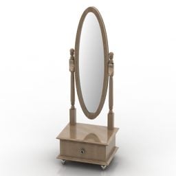 Kruhové zrcadlo, 3D model Leather Edge