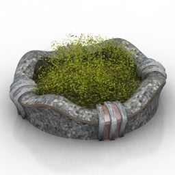 Rock Grass Planter 3d model