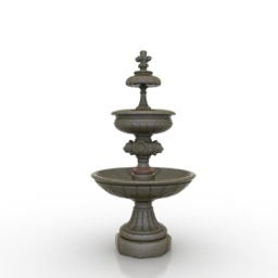 Fontaine de jardin en pierre modèle 3D