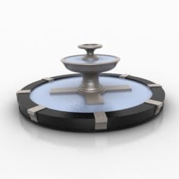 Round Water Fountain 3d-modell