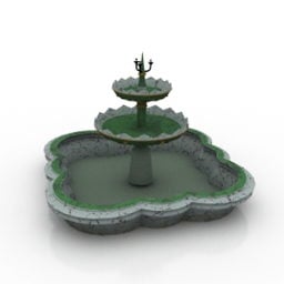 喷泉狮子雕塑形状3d模型