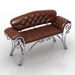 Leather Classic Bench 3d model