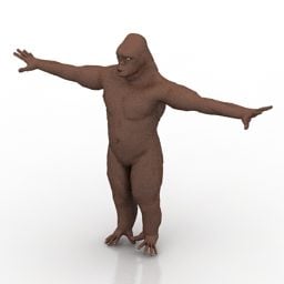 Gorilla Body Figurine 3d model