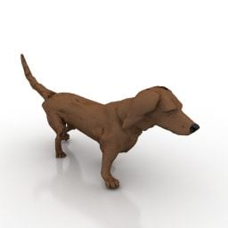 דגם תלת מימד של כלב צהוב אסייתי