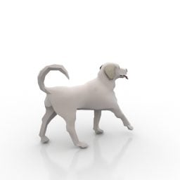نموذج الكلب الأبيض ثلاثي الأبعاد