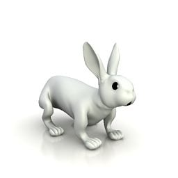 White Small Rabbit 3d model