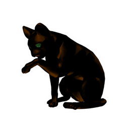 3D model divoké černé kočky