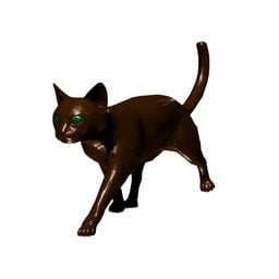 Lowpoly 3d модель коричневого кота